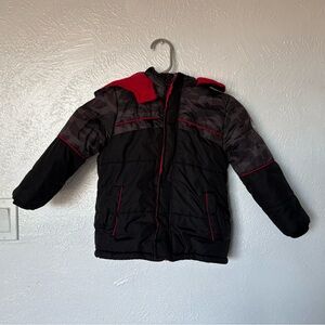 Children's Black and Red Puffer Jacket
